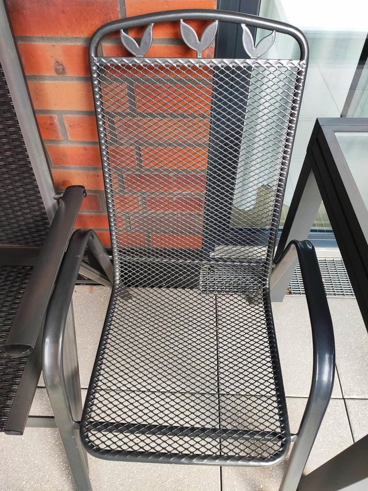 Gartenstühle zwei Stück Anthrazit Stahl in Düsseldorf