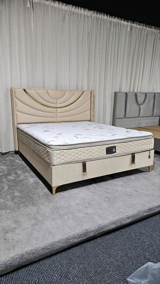 Boxspringbett 180x200 Samt Stoff Stauraum Matratze in H4 Neu! in Oberhausen