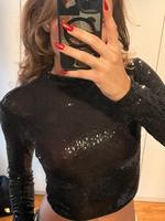 Schwarzes Glitzer Long sleeve Pailletten Top Thüringen - Erfurt Vorschau