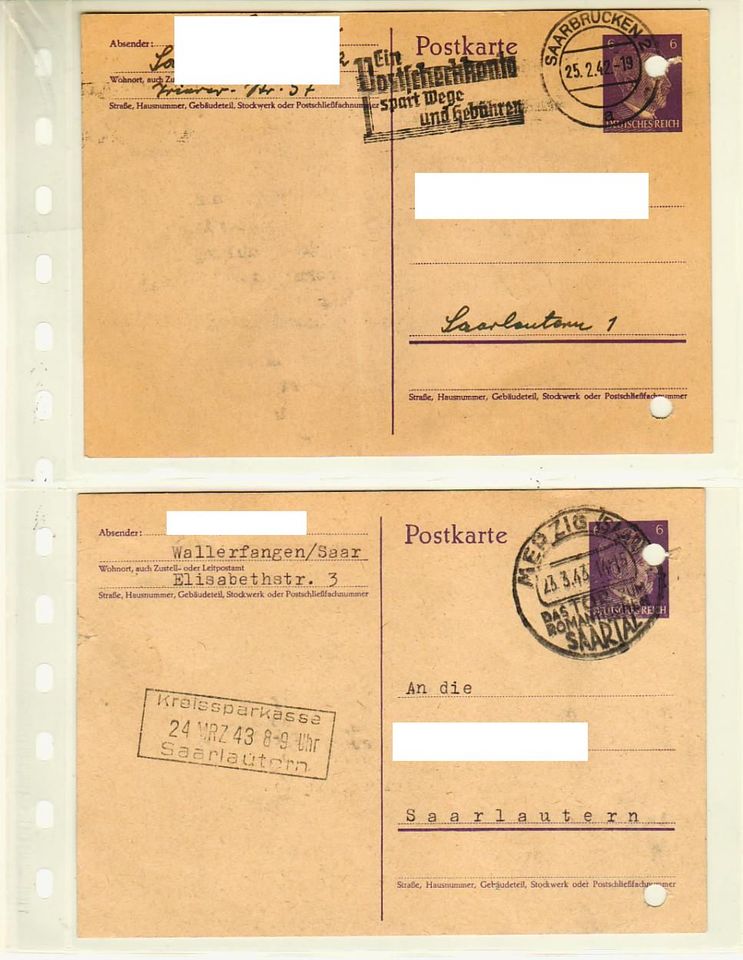 Postkarten mit Abstempelungsdaten von 1934 - 1974 Bildpostkarten in Schwalbach