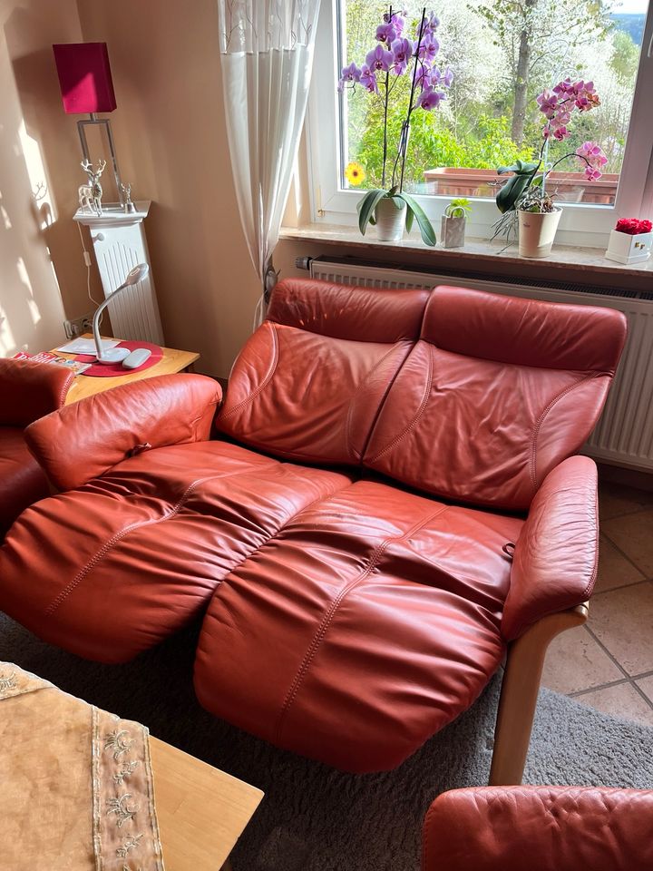 Couchgarnitur Leder mit manueller Relaxfunktion in Eisenach