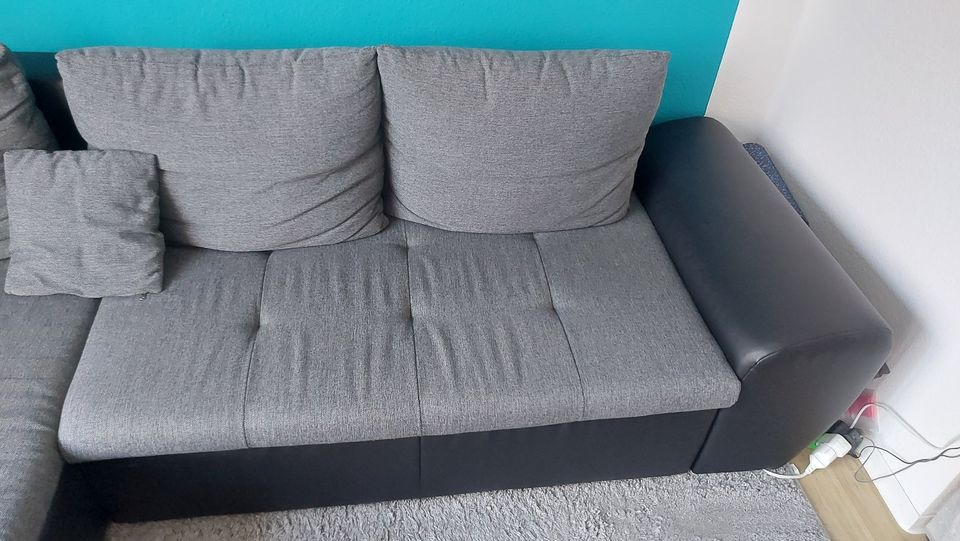 Sofa Ecksofa Couch Funktionsecke grau schwarz in Stade