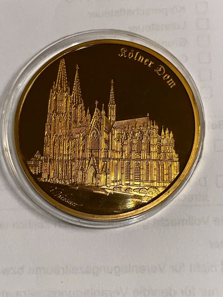 Vergoldete Medaille Kölner Dom - Deutsche Heimat in Nürnberg (Mittelfr)