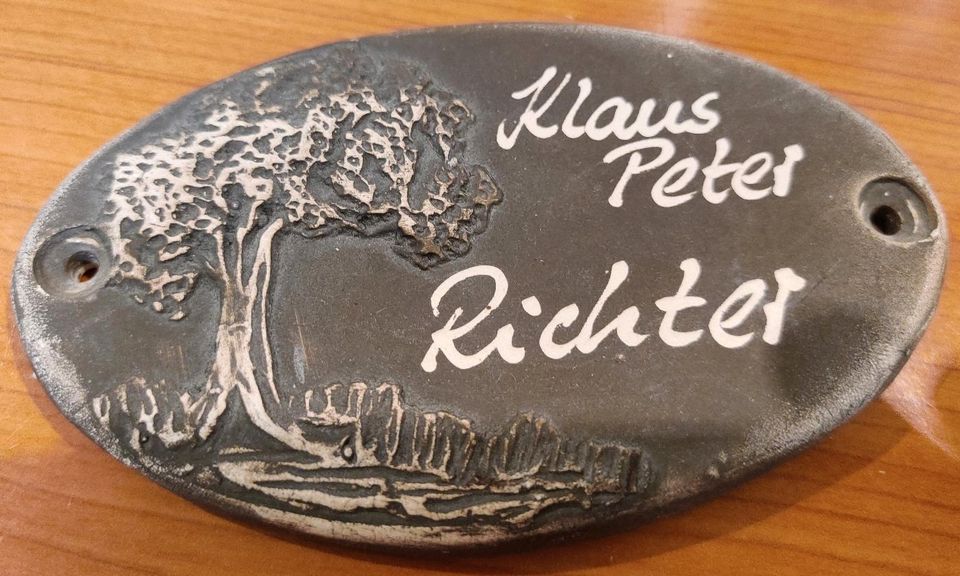 "Klaus Peter Richter", Türschild, gebraucht, Keramik in Bamberg