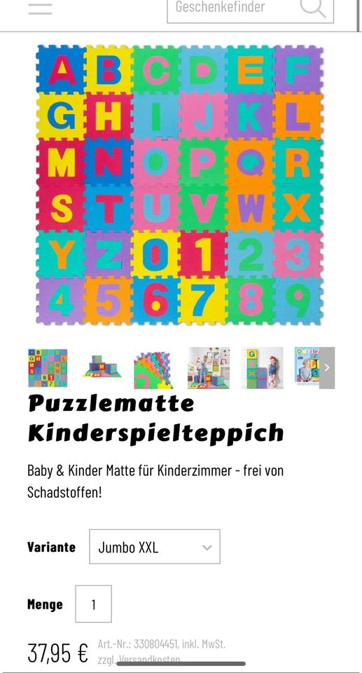 Spielmatte, Puzzlematte in Augsburg