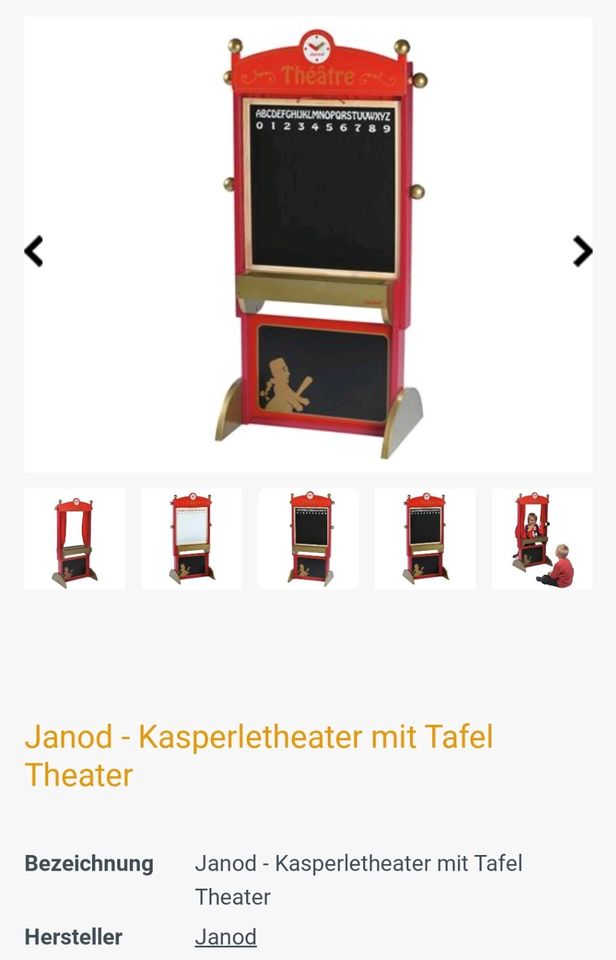 Puppentheater Theater Janod Kasperletheater mit Tafel in Königsee