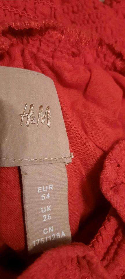 H&M BiB Longbluse/Kleid Orange rot, 54, Blümchen in Syke