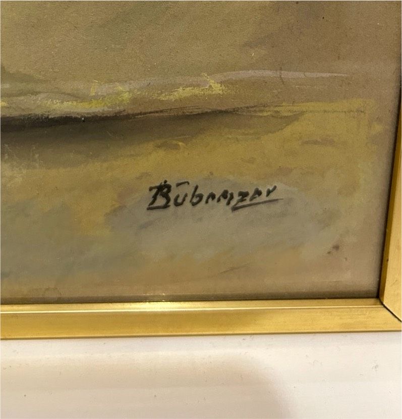 Max Bubenzer Aquarell Gemälde signiert Rosenstrauß in Essen