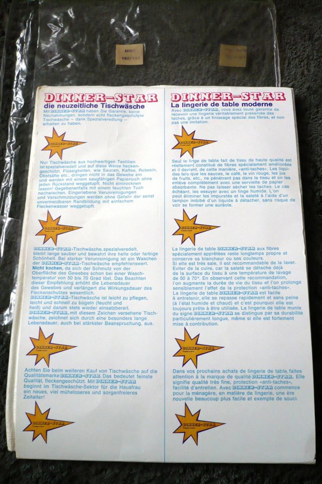 DINNER STAR DAMAST Tischdecke Retro 60er J.•[NEU]•100/160 in Lübeck