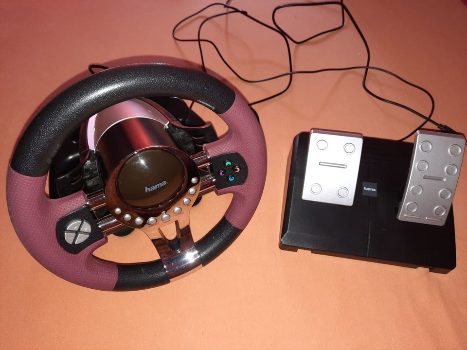 Hama Racing Wheel Thunder V5 mit Pedale ohne Software in Schöningen