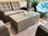 Lounge Tisch / Gartentisch mit Glasplatte, Rattan Gartenmöbel Hessen - Hanau Vorschau