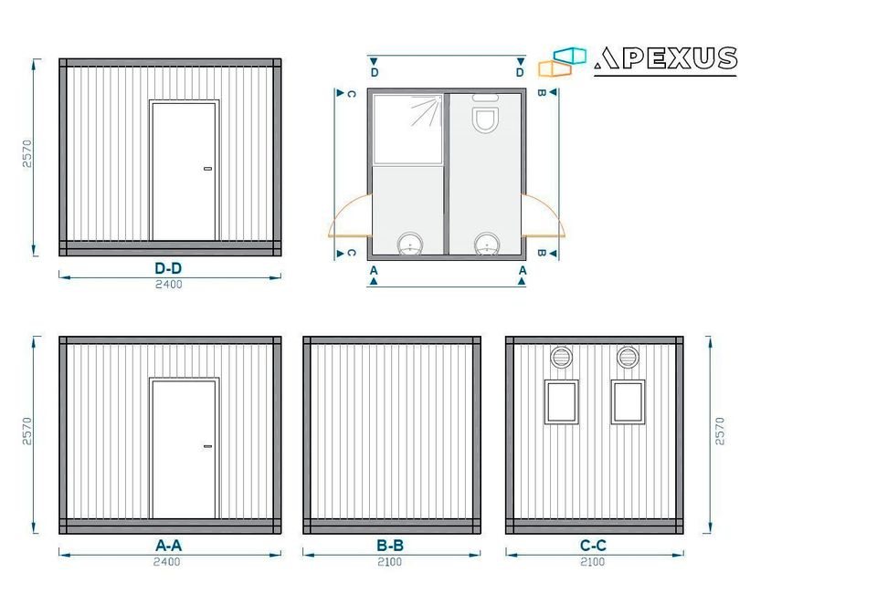 WC/Dusch - Container | Sanitärcontainer | Toilettencontainer | 210cm x 240cm in Nürnberg (Mittelfr)