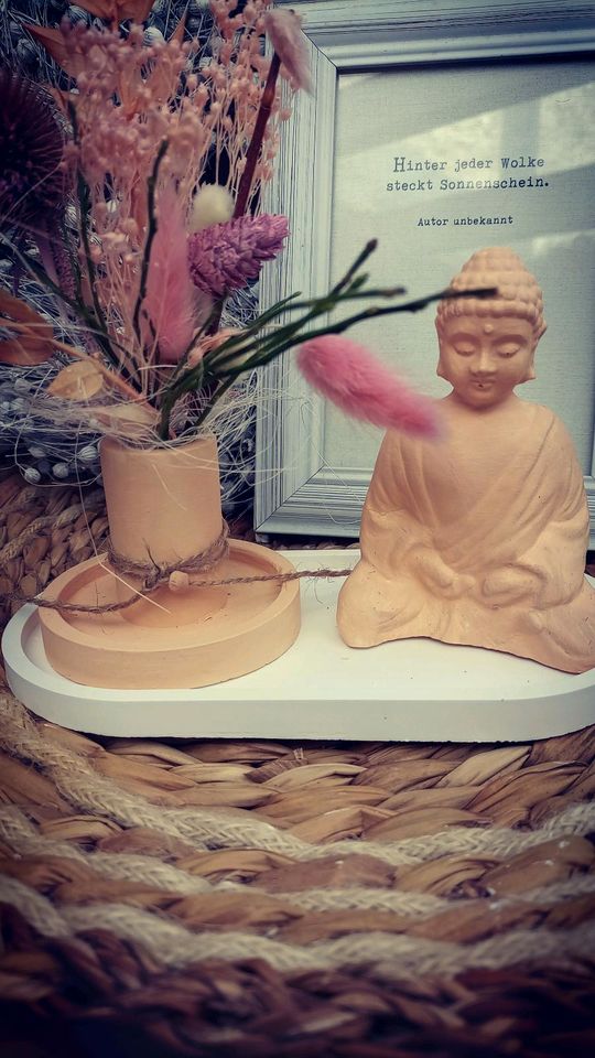 Buddha Set Vase Trockenblumen Boho Handmade Deko by Tante Deko in Lemgo