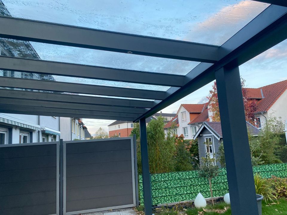 Terrassenüberdachung VSG Glas 406x400cm inkl. LED und Aufbau in Dortmund