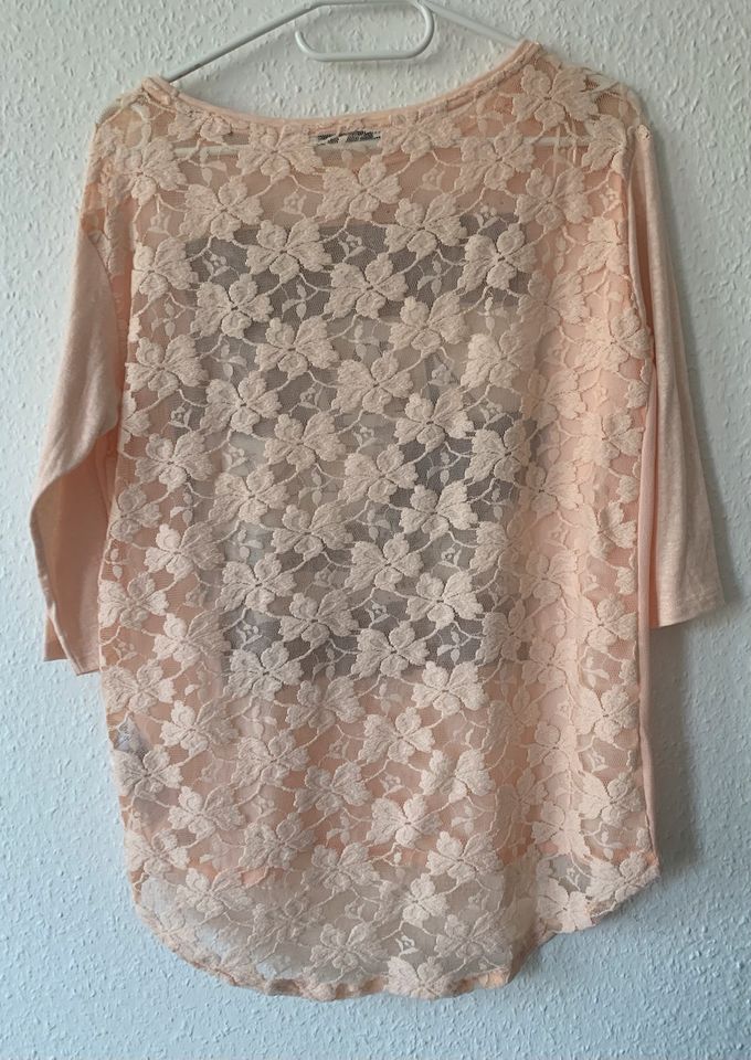 NEU EDC by Esprit Damen Gr. S Shirt mit Spitze & Aufdruck 3/4 Arm in Dorsten