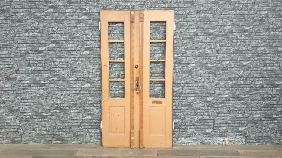Alte Antike Tür Doppeltür Flügeltür Holztür Eingangstür 213 x 109 in Senftenberg
