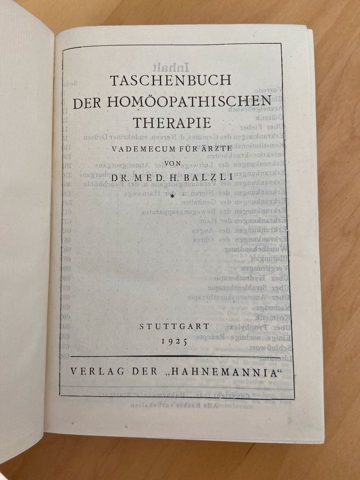 Balzli Taschenbuch der homöopathischen Therapie in Düsseldorf