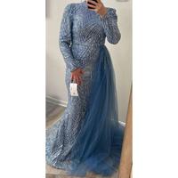 Abendkleid Blau Gr. 42 mit Tüll Glitzer Verlobung Hochzeit Hijab Vegesack - Grohn Vorschau
