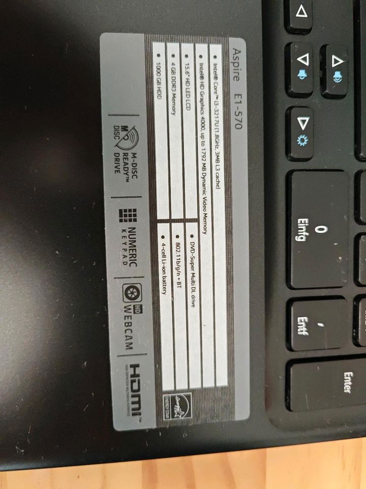 Acer Aspire E-570 Notebook / Laptop in Osthofen