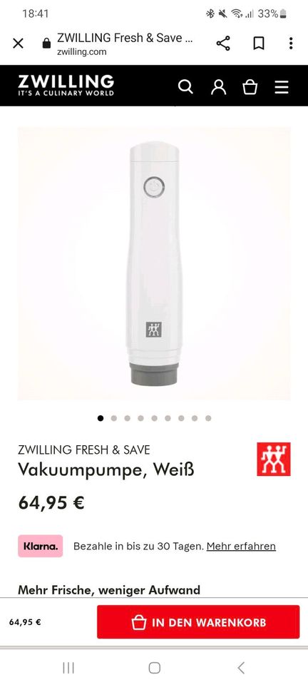 Zwilling fresh and save starter set in Hofheim am Taunus