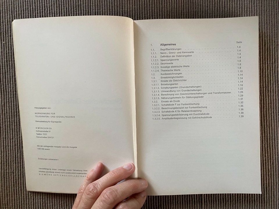 Buch Siemens Gleichrichter Datenbuch 1969 in Bremen