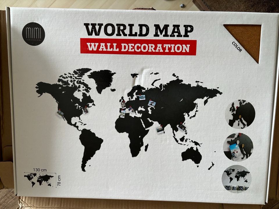 World map, wall decoration in Medebach