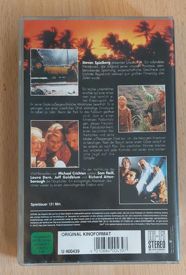 VHS Jurassic Park mit Holo 1993  .  Steven Spielberg  .  . in Berlin