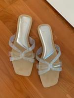 Zara Pantoletten transparent Schmucksteine chic 38 wie neu Düsseldorf - Eller Vorschau