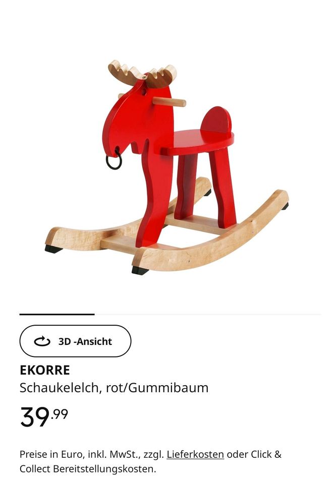 Ekorre Schaukelelch rot/Gummibaum von Ikea in Berlin