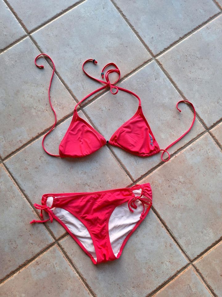 Bikini S 34 blau türkis pink rot Hunkemöller Bandeau Triangel S in Himmelpforten