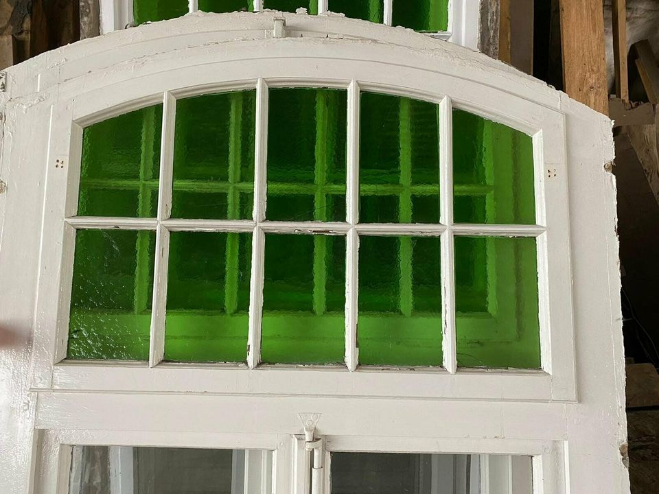 Fenster – 6 Stk Originale mit Segmentbogen und Grünglas in Lemgo