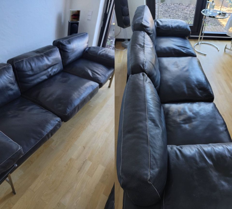 B&B Italia Diesis Sofa 3-Sitzer Leder Metall Schwarz NP: 22754€ in Kaarst