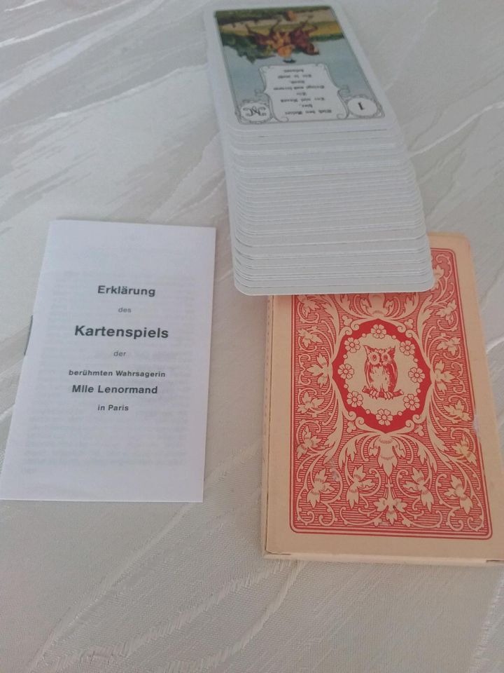 Tarot/Karten Lenormand Wahrsage/Karten Eule rot Esoterik DEUTSCH in Karlsruhe