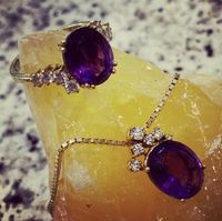 Brillant Amethyst Set Kette + Anhänger & Ring 14k 585 Gold FJV Essen-West - Frohnhausen Vorschau