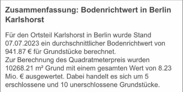 Grundstück, Baugrundstück, Berlin Karlshorst, TopLage zum Verkauf in Berlin