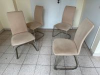Stuhl Stühle Esszimmer Wohnzimmer vier Stück beige Stoff Metall Hessen - Friedrichsdorf Vorschau