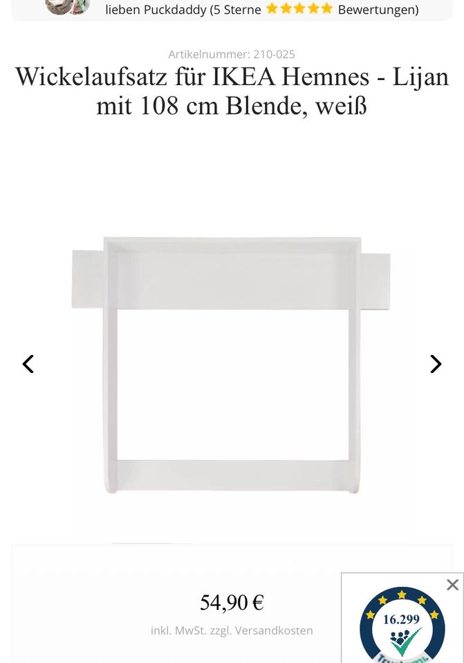Wickelaufsatz für Hemnes Ikea Kommode passend in Dachau