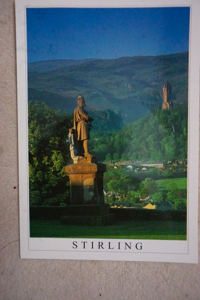 Scotland Postkarte Robert the Bruce Statue Stirling in Zobes