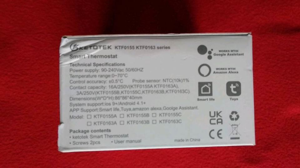 Ketotek Smart Thermostat Heizung WiFi Alexa Google kompatibel in Frankfurt am Main