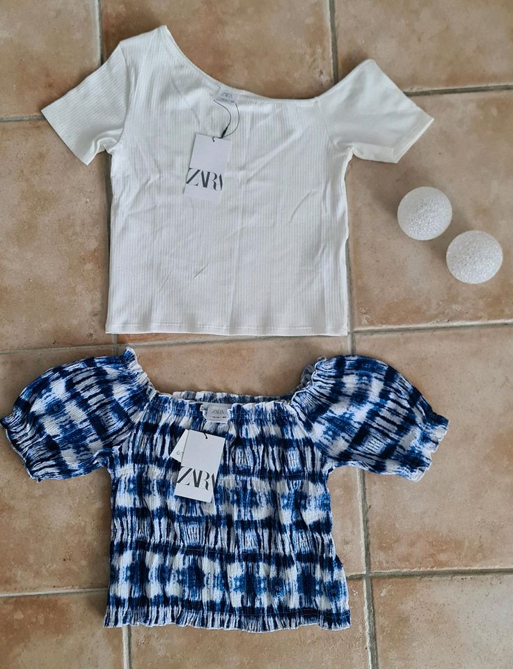 2 x schöne ZARA Mädchen T-Shirt Oberteil Gr.164 Neu mit Etikett in Collenberg