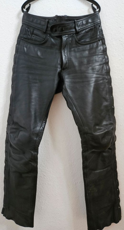 -Schnürlederjeans, Schnürlederhose, schwarz, Gr. 54- in Homberg (Efze)