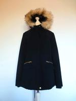 Kurzmantel / längere Jacke in dunkelblau mit Kunstfell Kapuze Hessen - Großenlüder Vorschau