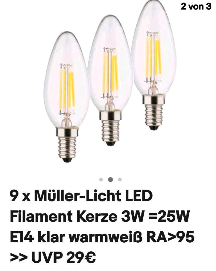 Müller-Licht LED Filament Leuchtmittel Kerze 3W E14 klar in Leipzig