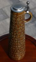 Bierkrug „Vater unser“ aus Keramik mit Zinndeckel Rheinland-Pfalz - Montabaur Vorschau