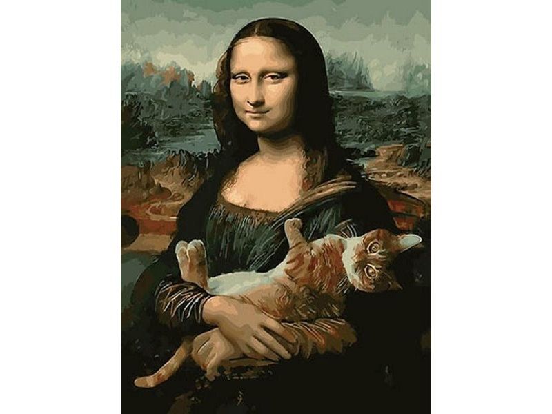 Malen nach Zahlen, 'Mona mit Kätzchen'', kostenloser Versand in Dortmund
