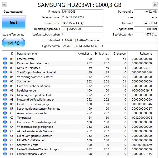 Festplatte Samsung HD203WI 2Tb / Fehlerfrei #1 in Hamburg