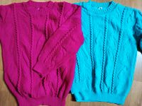 Vintage Strickpullover neon pink neon blau leuchtende Farben 40 Thüringen - Altenburg Vorschau