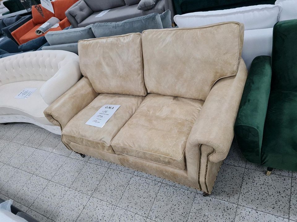 Sofa Couch 2-Sitzer Chesterfield Büffel Leder Möbel UVP 4214€ in Herbstein