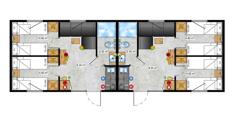 Tinyhaus / Tinyhouse / Fertighaus / Mobilheim / Wohnhaus 50m² groß, voll ausgestattet, winterfest isoliert für 8 Personen in Mietraching