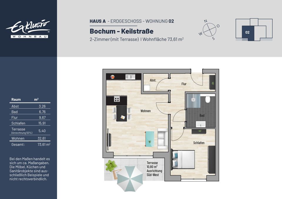 **Sparen und Komfort genießen** Energieeffiziente Neubauwohnung mit moderner Ausstattung in Bochum